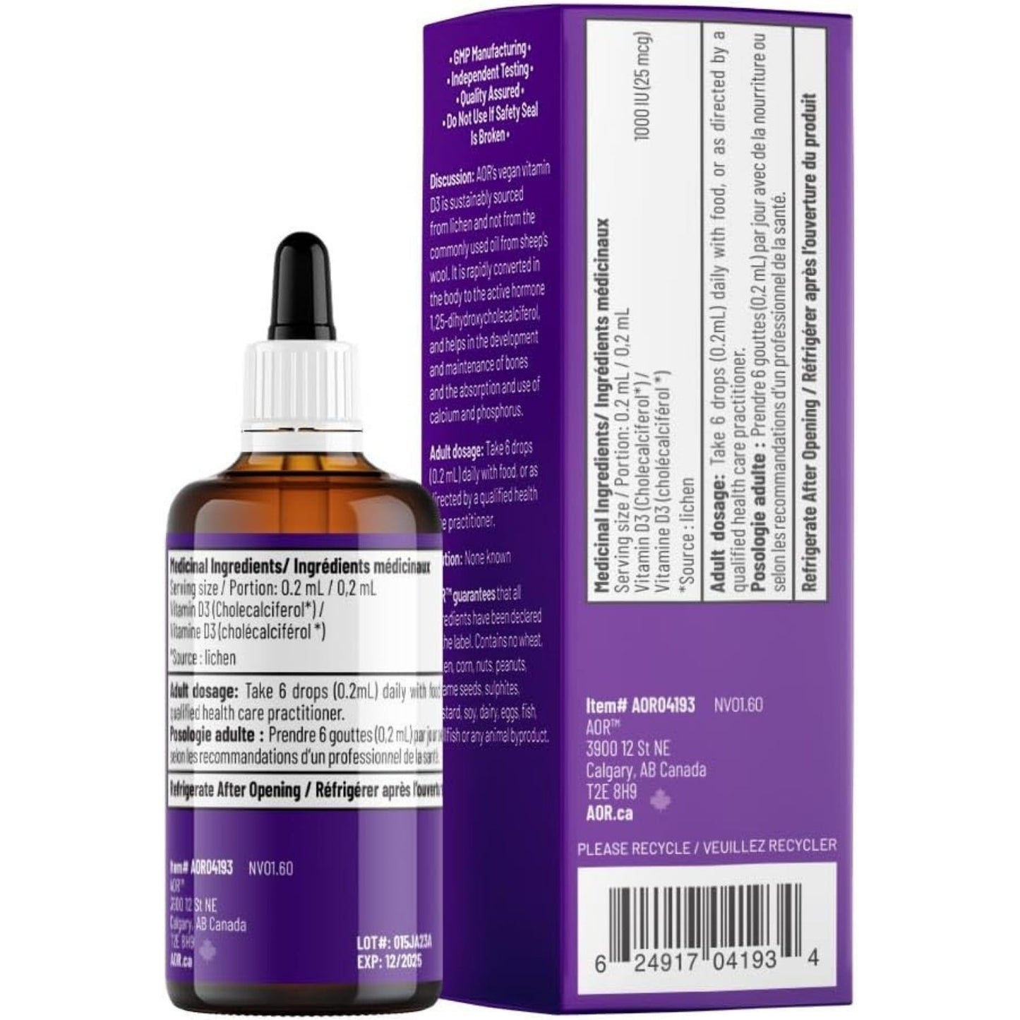 AOR Liquid Vitamin D3 50ml for Adult