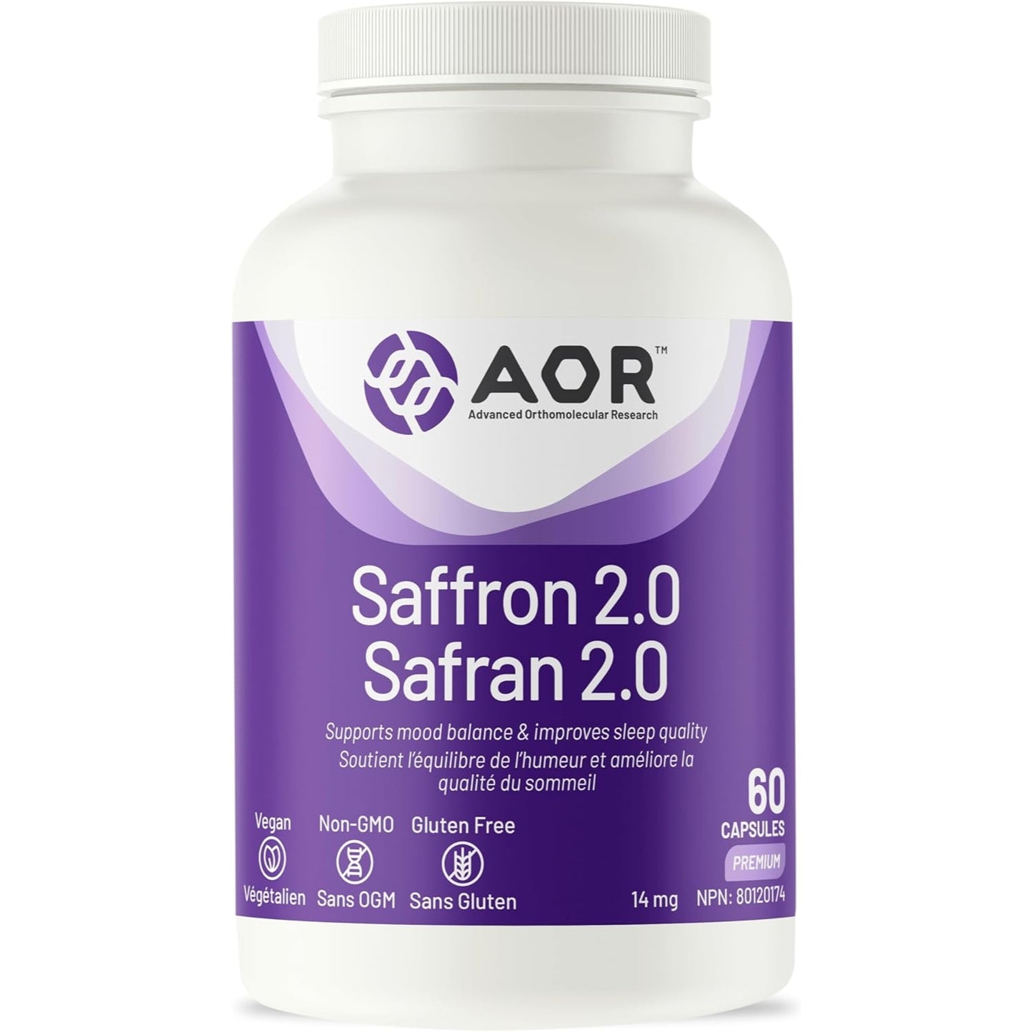 AOR Saffron 2.0 14mg 60 Capsules