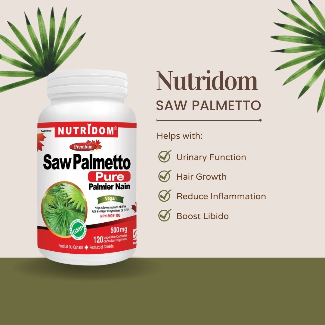 Nutridom Saw Palmetto, 500 mg, 120 Veggie Capsules