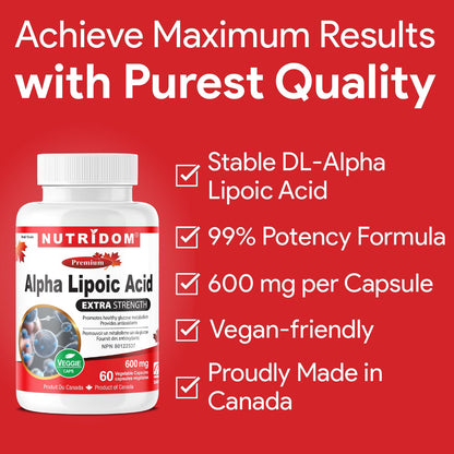 Nutridom Alpha Lipoic Acid 600mg 60Vcaps