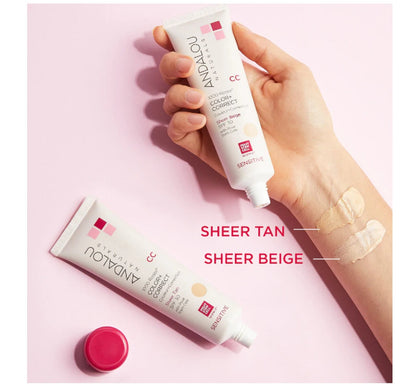 Andalou Naturals - 1000 Roses Color+Correct SPF 30 Sheer Tan 58mL - Sensitive - CAFORIA.CA