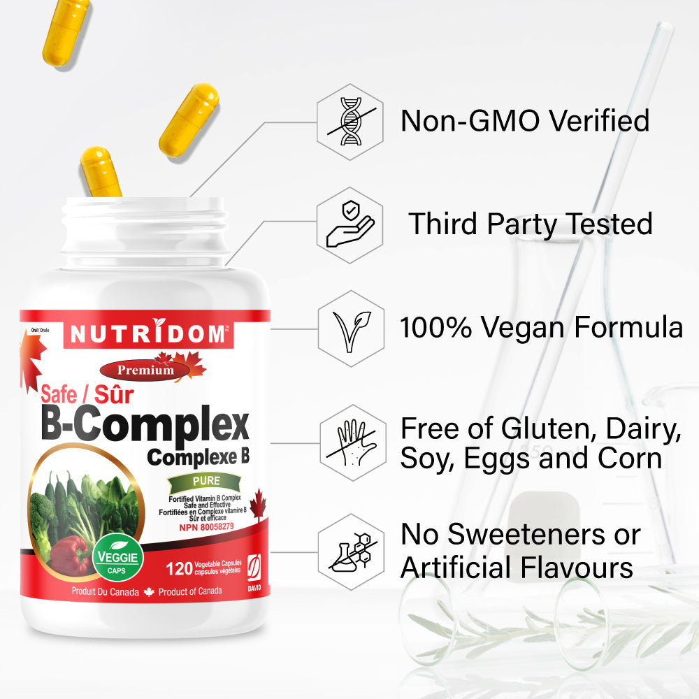 Nutridom Vitamin B-Complex SAFE, 200 mg, 120 Veggie Capsules