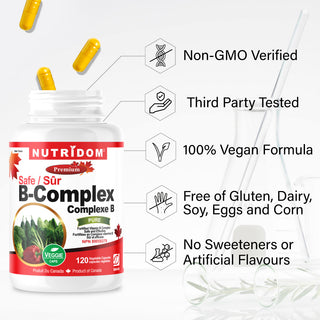 Nutridom Vitamin B-Complex SAFE, 200 mg, 120 Veggie Capsules