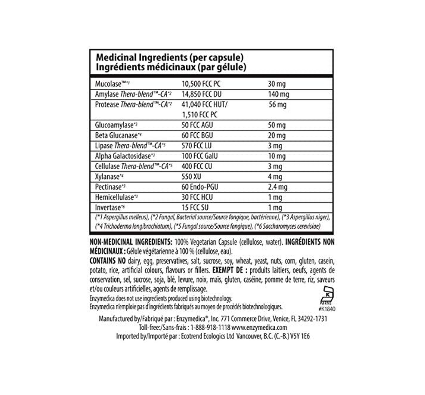 Enzymedica MucoStop 48 Capsules