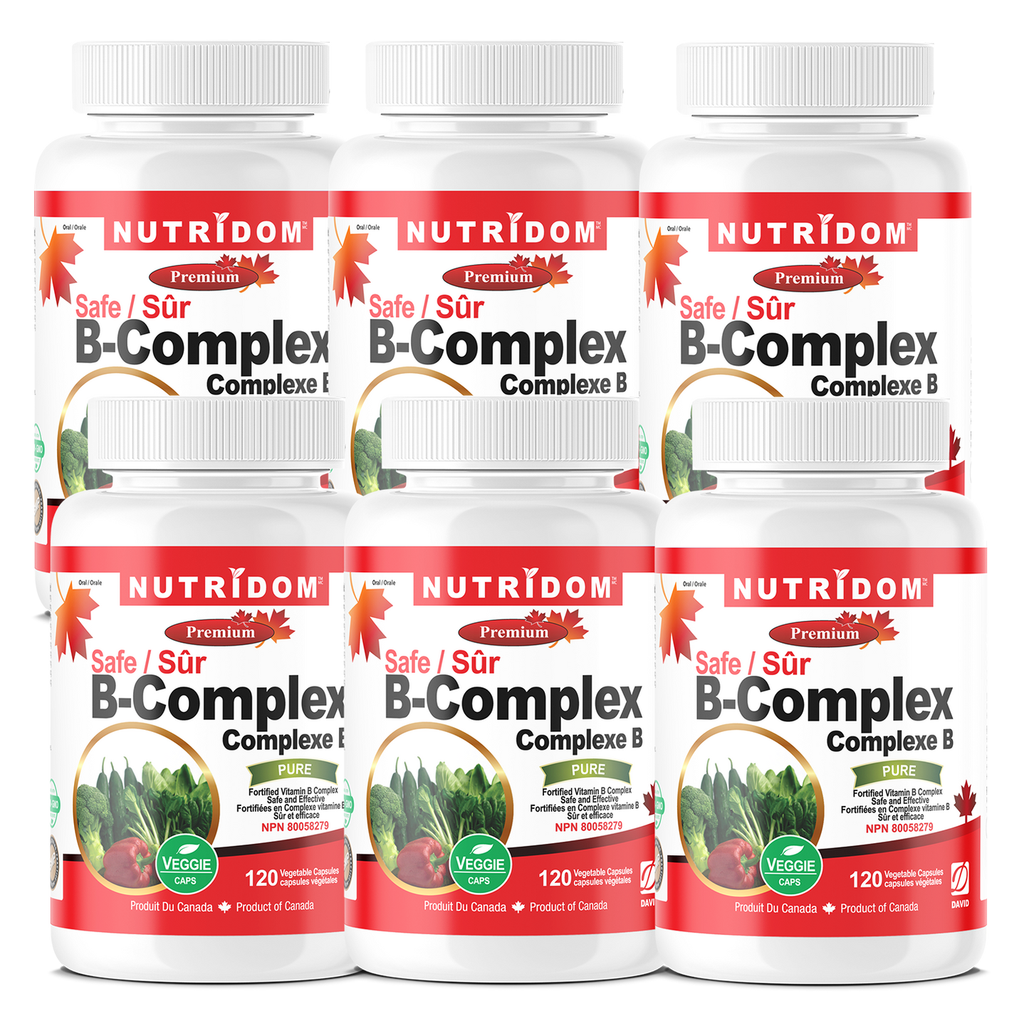 Nutridom Vitamin B-Complex SAFE, 120 Veggie Capsules - 6 pack