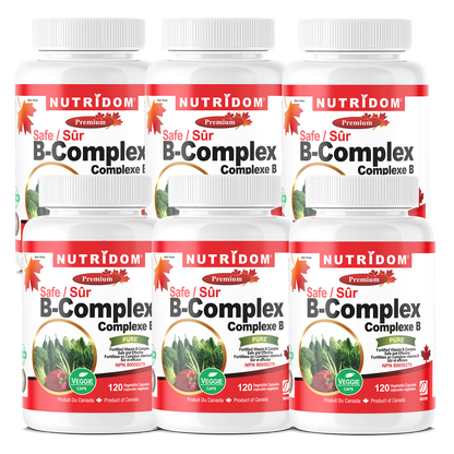 Nutridom Vitamin B-Complex SAFE, 120 Veggie Capsules - 6 pack