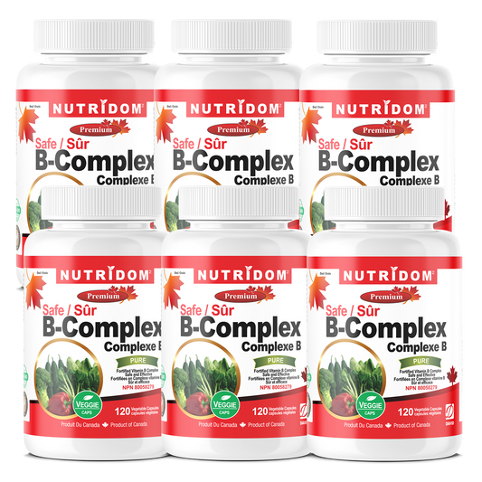 Nutridom Vitamin B-Complex SAFE, 120 Veggie Capsules - 6 pack