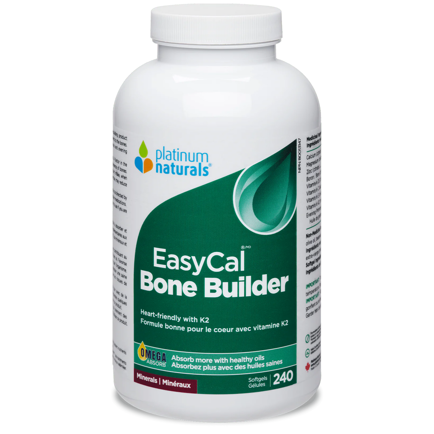 Platinum Naturals EasyCal Bone Builder 240 Softgels