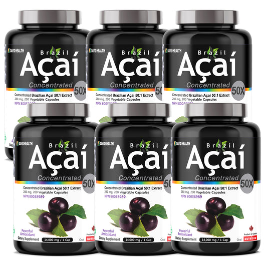 Brazil Acai 50X 280mg 200 Vcaps - 6 PACK