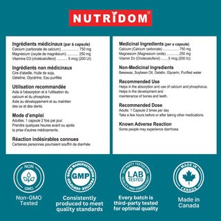 Nutridom Cal-Mag with Vitamin D, 120 Softgels