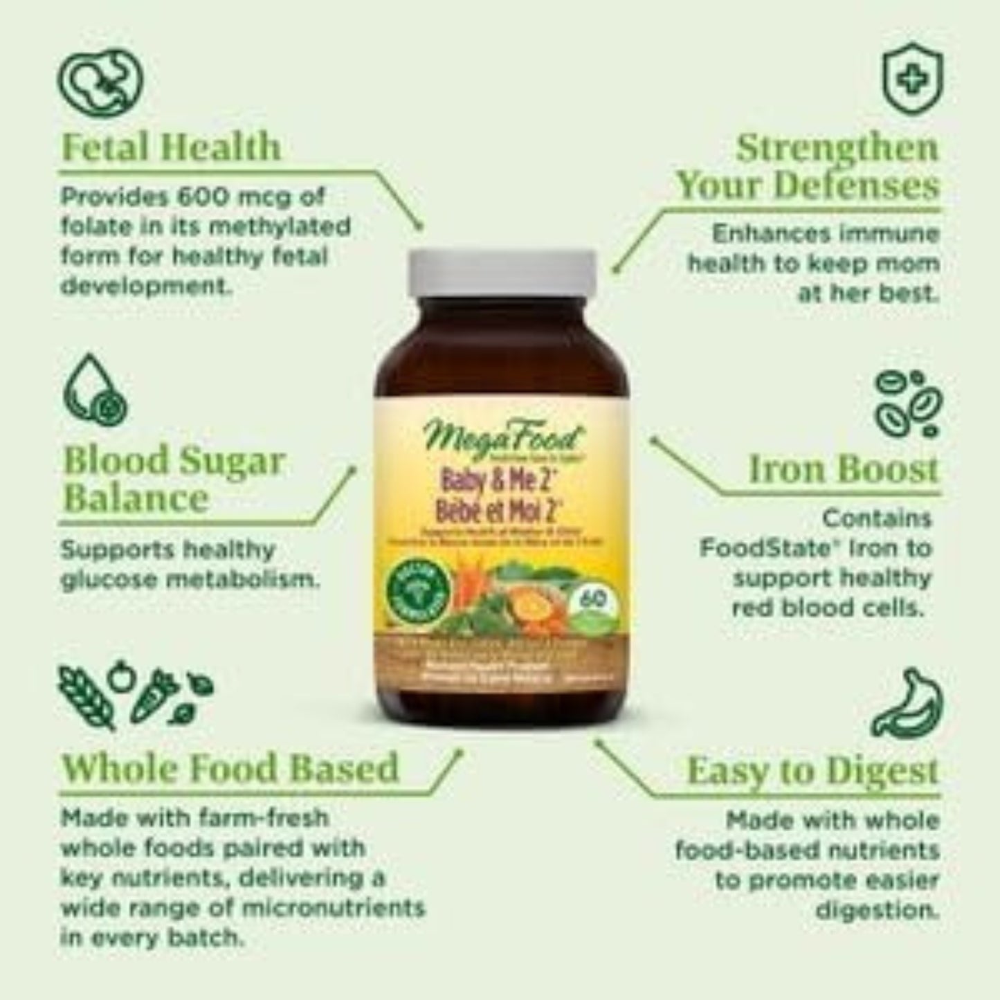 MegaFood Baby and Me 2, 60 Tablets (Multivitamin for Women)