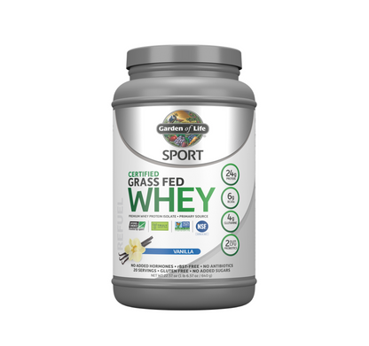 Garden of Life SPORT Certified Grass Fed Whey Vanilla Powder 640g