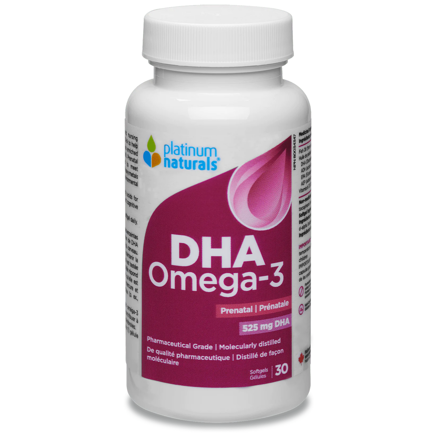 Platinum Naturals Prenatal Omega-3 DHA 30 Softgels