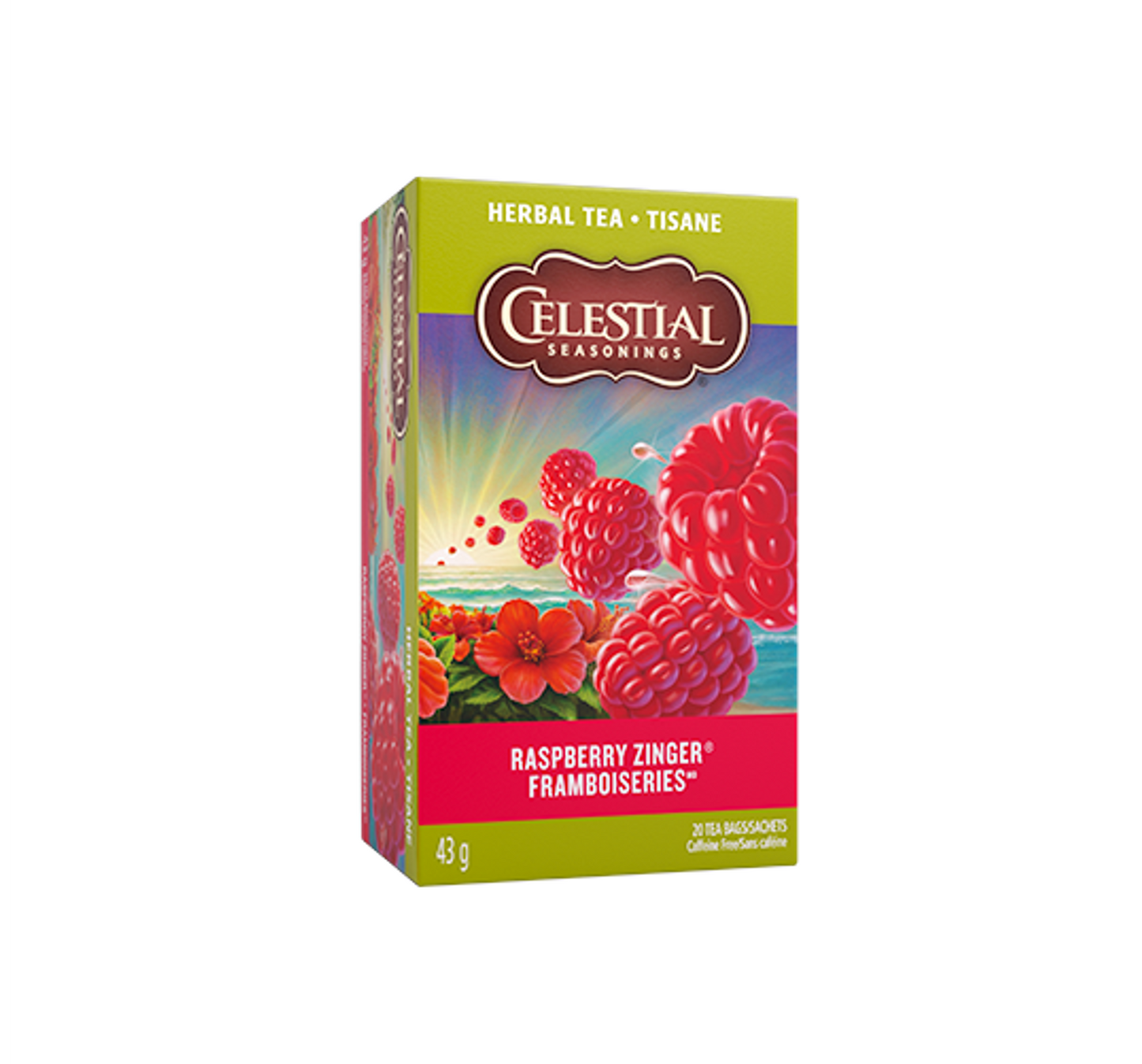 Celestial Seasoning Herbal Tea - Raspberry Zinger 43g (20 Tea Bags)