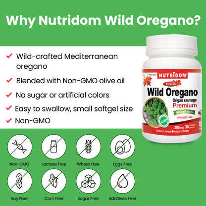 Nutridom Wild Oregano Oil, 200 mg, 30 Softgels