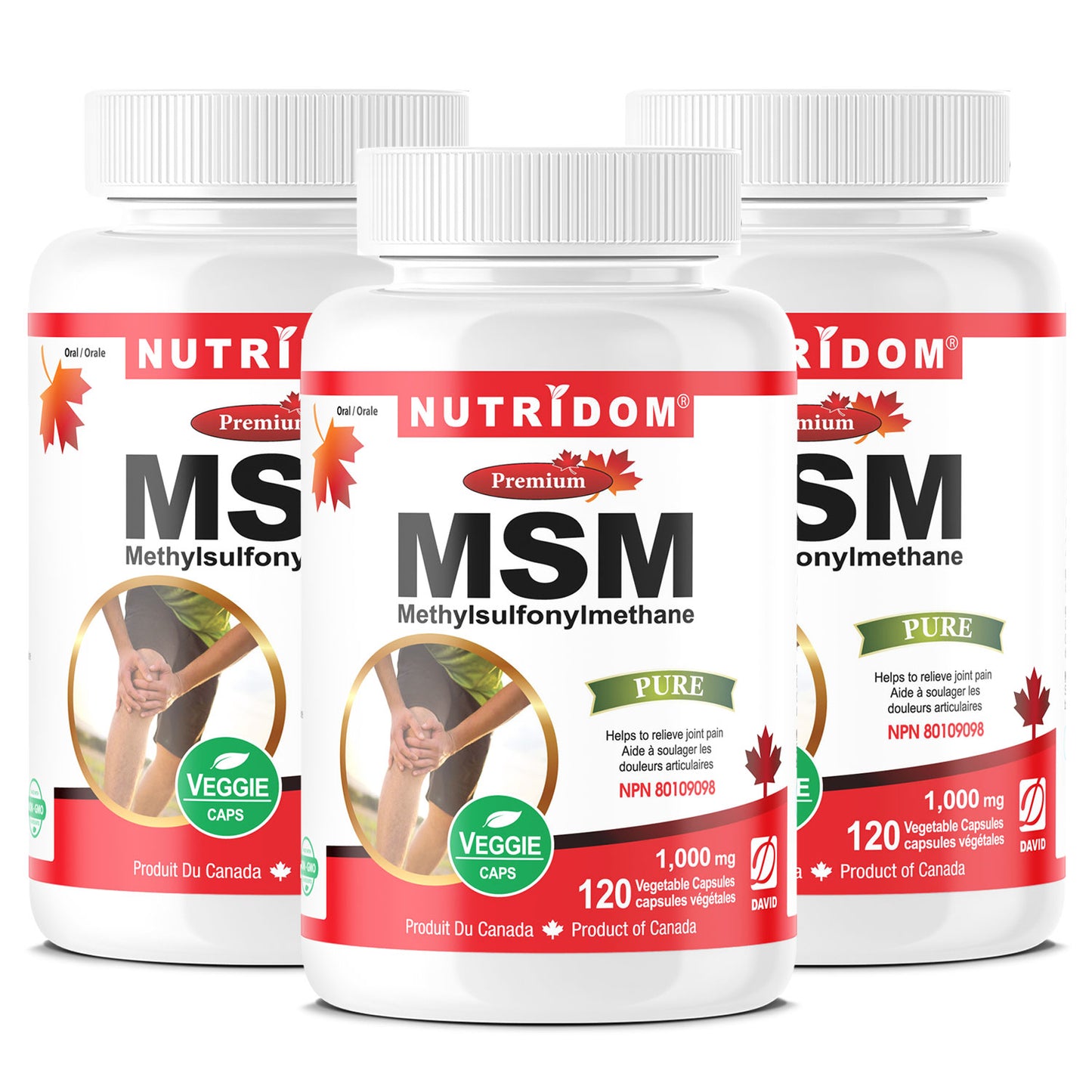 Nutridom MSM 1000mg 120 Vcaps - 3 PACK