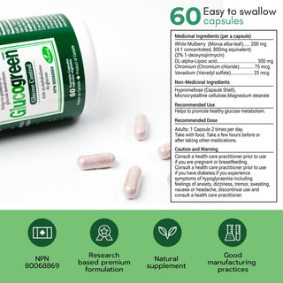 Glucogreen Glucose Control 500mg 60 Vcaps - 3Pack