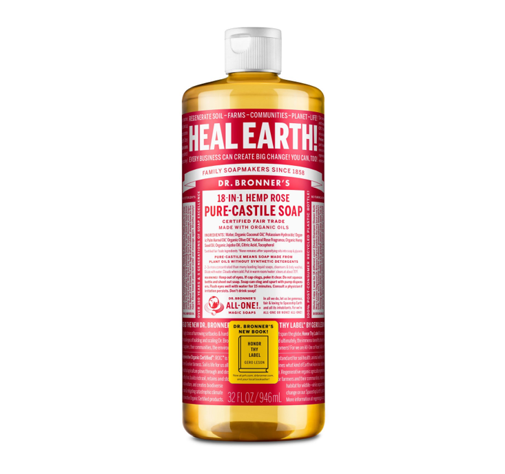 Dr. Bronner's Pure Castile Liquid Soap Rose 946ml