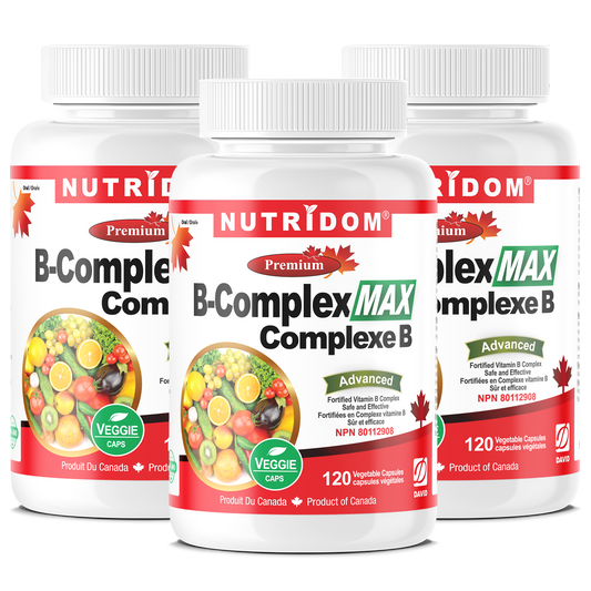 Nutridom Vitamin B-Complex MAX, 120 Veggie Capsules - 3 PACK