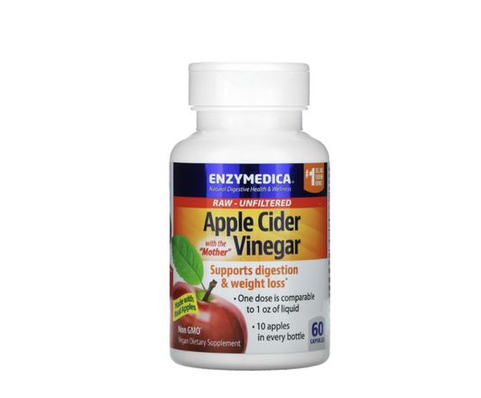 Enzymedica Apple Cider Vinegar with the Mother 60 Capsules