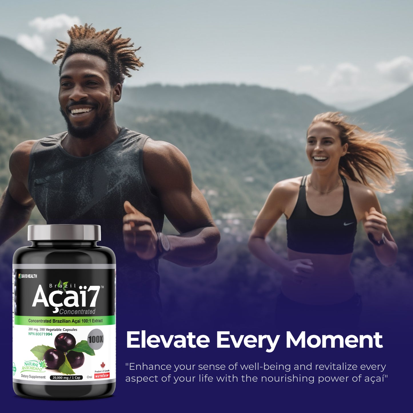 Brazil Acai 7, Acai Berry Fruit Concentrate 100x, 200 mg(20,000 mg QCE) 200 Veggie Capsules