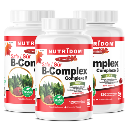 Nutridom Vitamin B-Complex SAFE, 120 Veggie Capsules - 3 pack