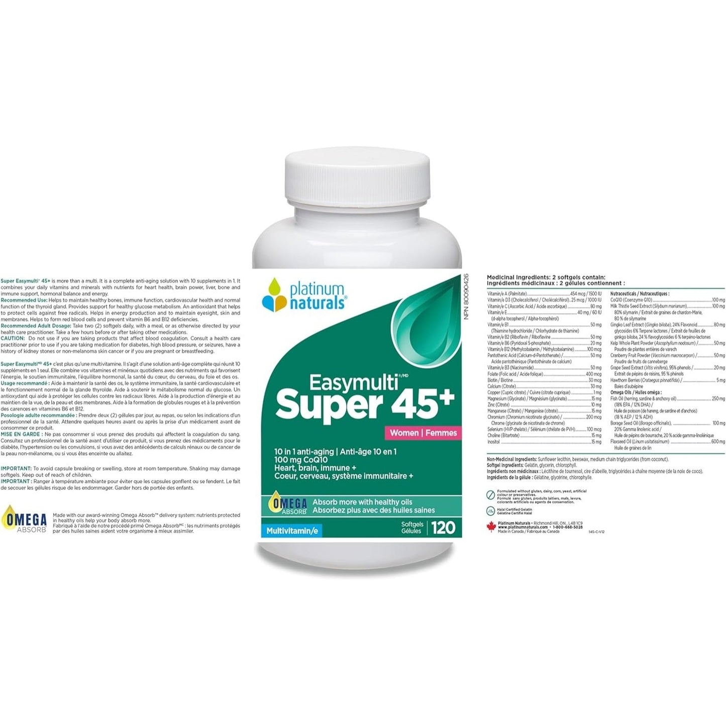 Platinum Naturals Easymulti Super 45+ For Women 120 Softgels