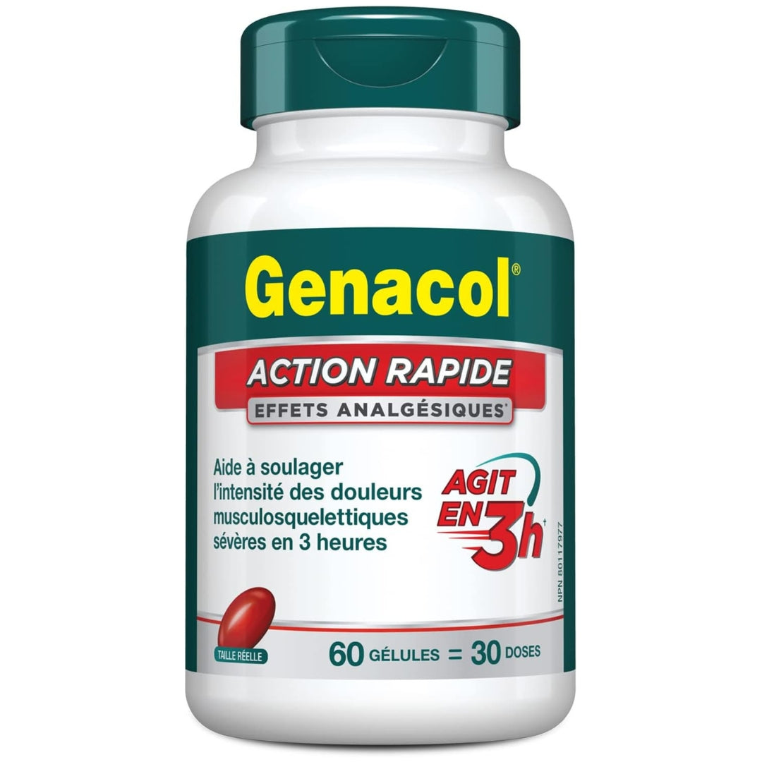 Genacol Fast Action Joint & Muscle Pain Relief Supplement | Turmeric Curcumin, Black Sesame Seed Oil, and Boswellia | Fast-Acting, Muscle, Joint, and Back Pain Relief | 60 Softgels