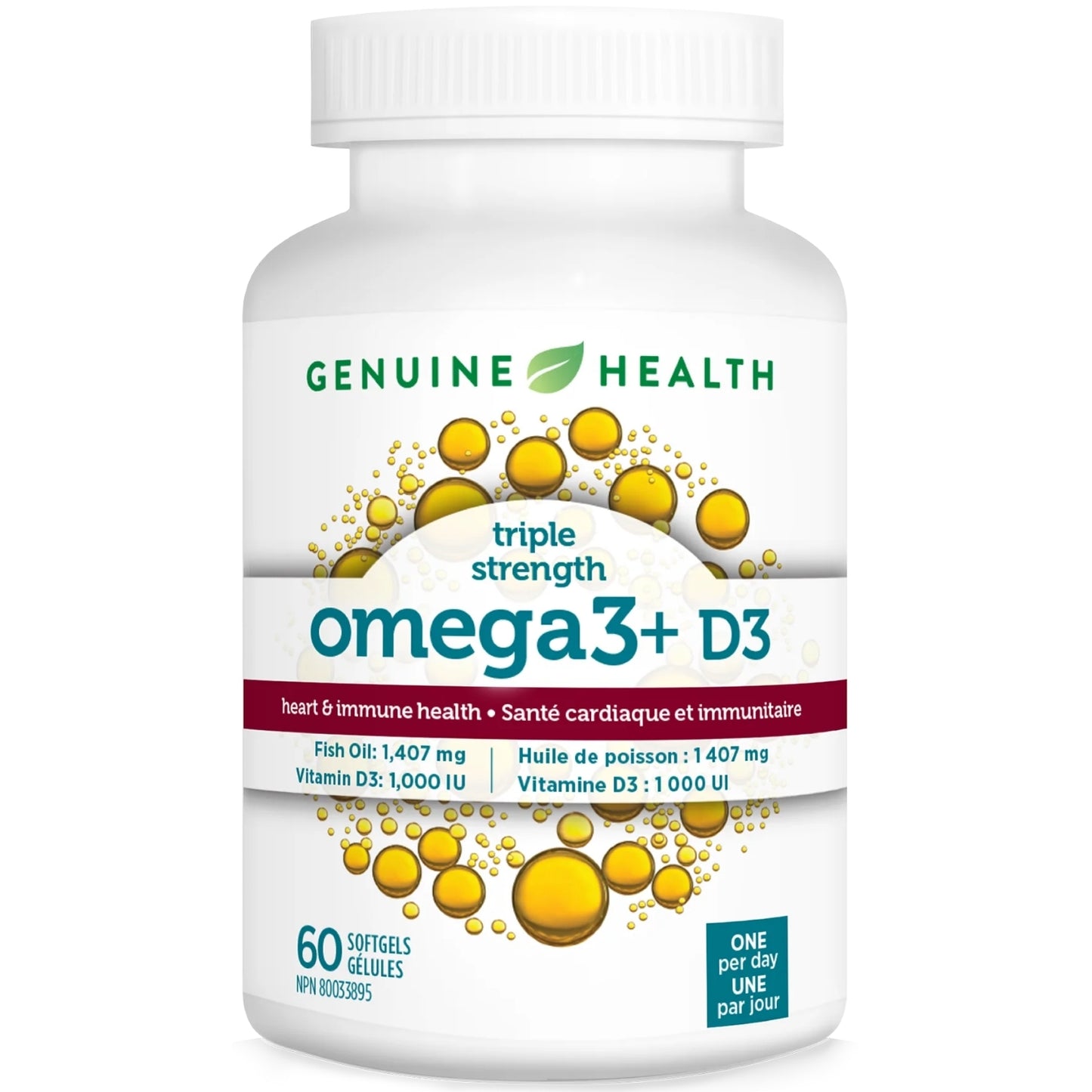 Genuine Health Omega3+ Triple Strength & D3 60 Capsules