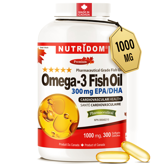 Nutridom Omega 300, Fish Oil, 1000mg, 300 Softgels