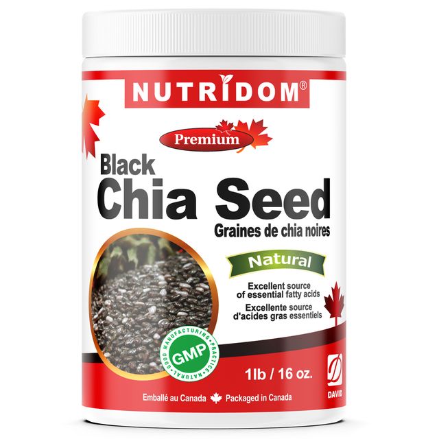 Nutridom Organic Black Chia Seed, 16 oz (1 lb)