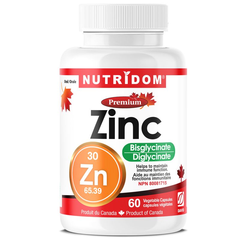 Nutridom Zinc Bisglycinate, 30 mg,  60 Veggie Capsules