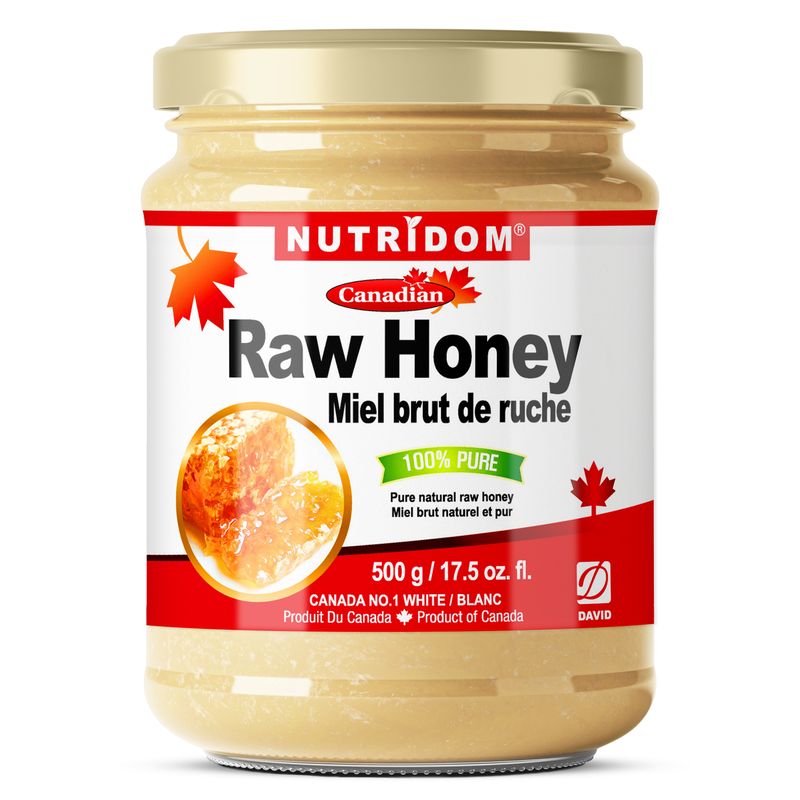 Nutridom Canadian Raw Honey, unpasteurized, 17.5 oz (500 g)